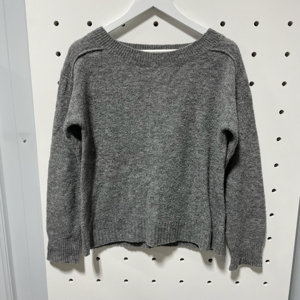 A.L.C. Gray Merino Wool Open Back Sweater Size Small